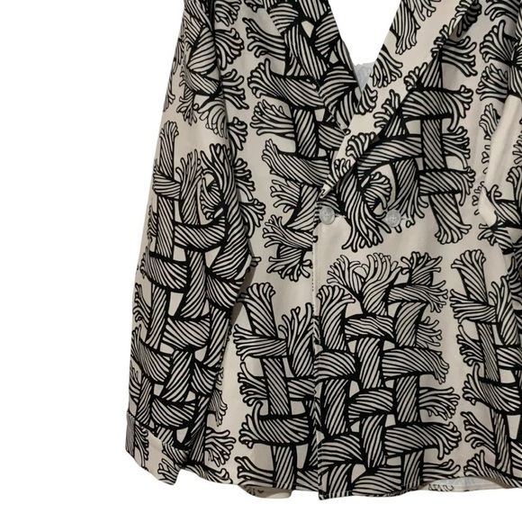 Baofengyu Double Breasted Blazer in Abstract Ropes Print Sz XL - Picture 5 of 9